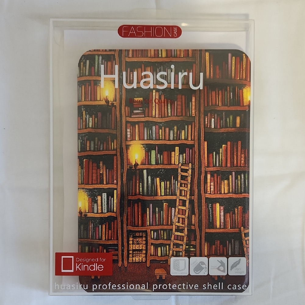 Huasiru Case for 11th Gen Paperwhite Kindle Library Bookshelf Design 6.8"